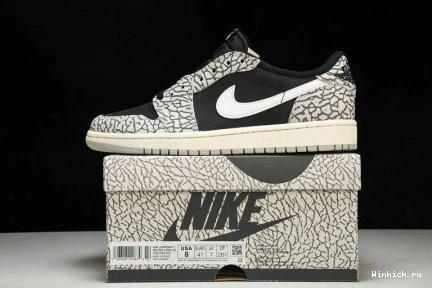 Black 1 Jordan Cement OG Retro Low 0724